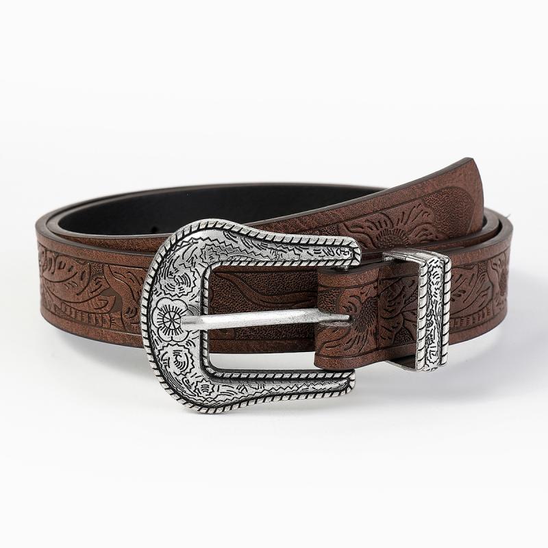 Mens Chuck Leather Western Belt  |  Leather Belts Accessories BLACK