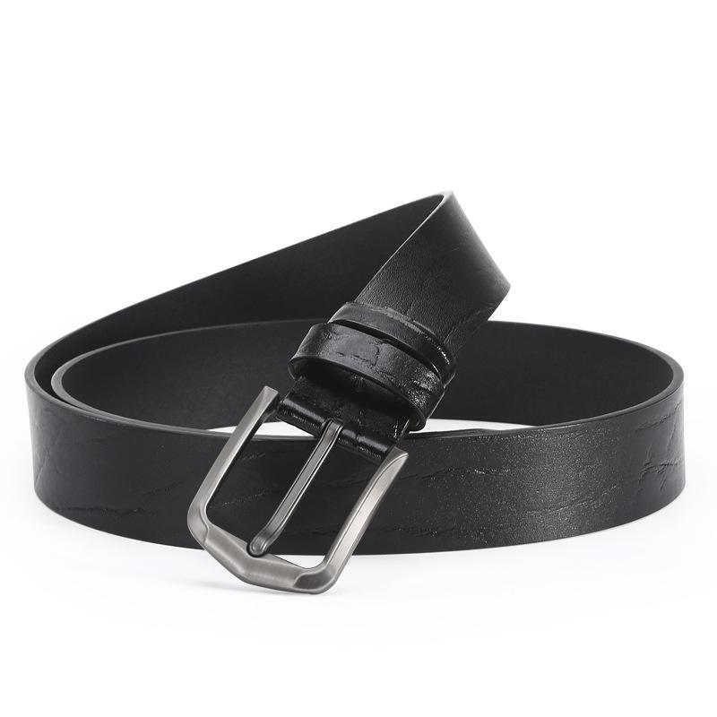 Mens Dunston Leather Embossed Belt  |  Leather Belts Accessories BLACK