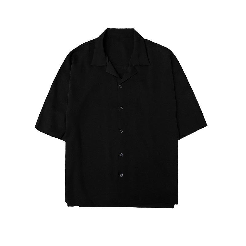 Mens Venice Revere Collar Ramskull Shirt  |  Ramskull Clothing BLACK