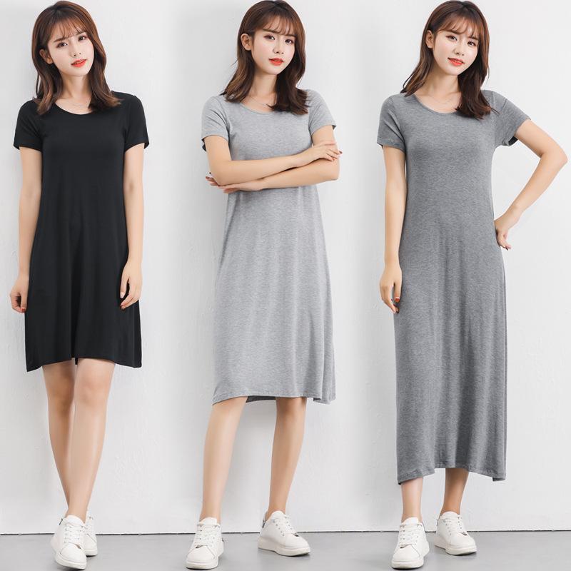 Womens Anna Crew Neck Short Sleeve Maxi Dress  |  Dresses Clothing Charcoal Marl