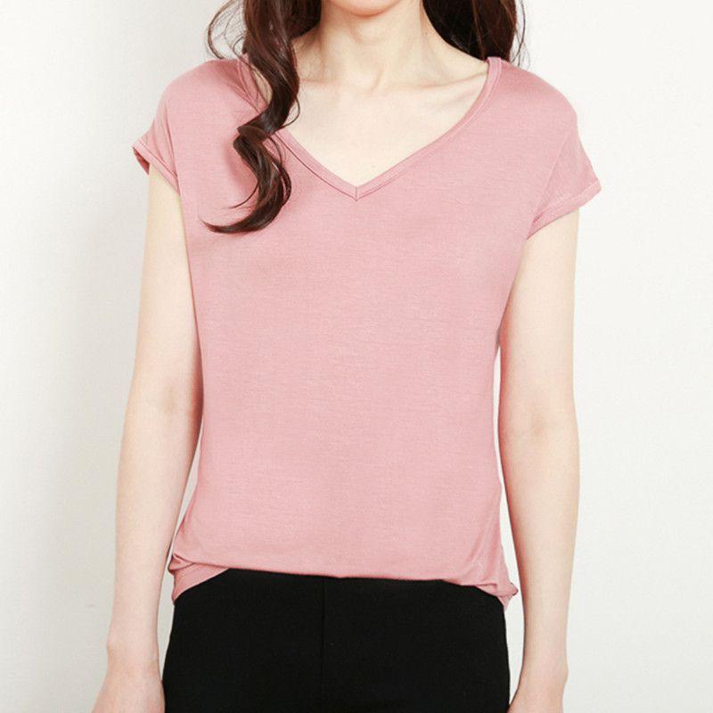 Womens Anna V-Neck Short Sleeve T-Shirt  |  T-Shirts Basics Basics