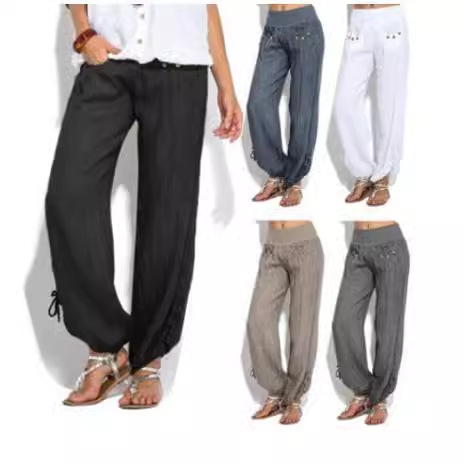 Womens Averie Pinstriped Wide Leg Pants  |  Jeans & Pants Clothing Grey