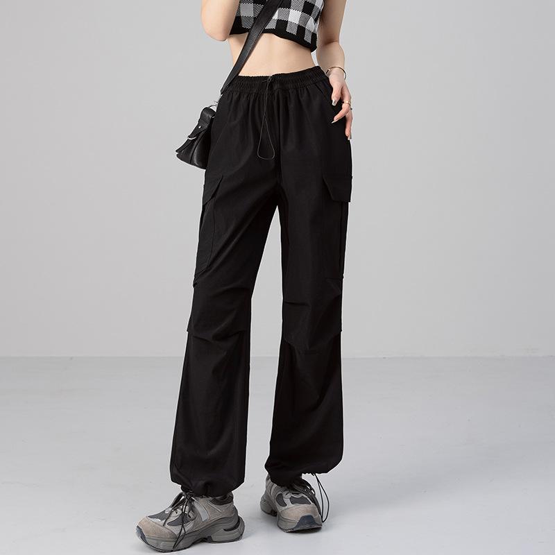 Womens Barbara Adjustable Cuffed Cargo Pants  |  Jeans & Pants Clothing BLACK