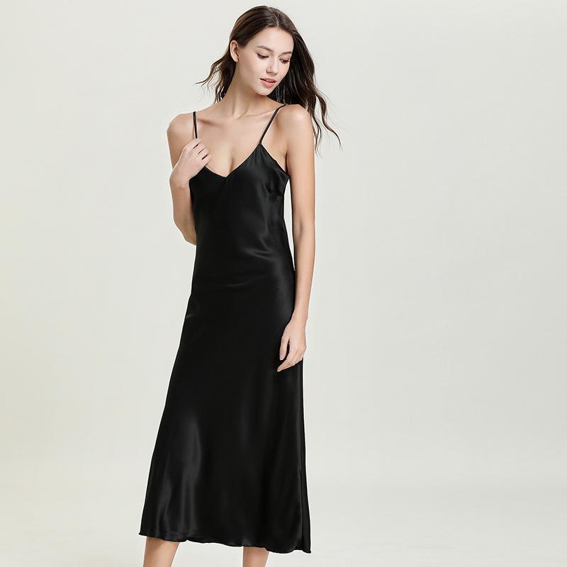 Womens Bryony V-Neck Midi Slip Dress  |  Dresses Clothing BLACK