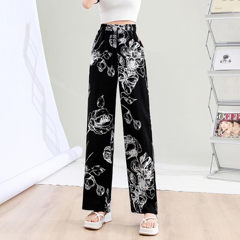 Womens Charli Silk Blend Wide Leg Floral Pants  |  Jeans & Pants Clothing Co-Ords