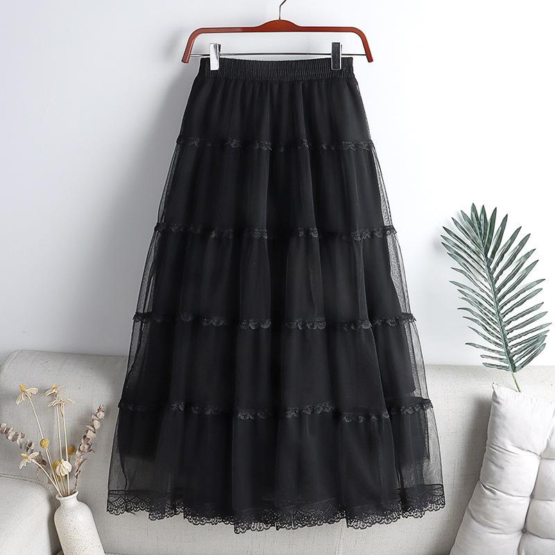 Womens Eva Elasticated Waist Tiered Maxi Skirt  |  Skirts & Shorts Clothing BLACK