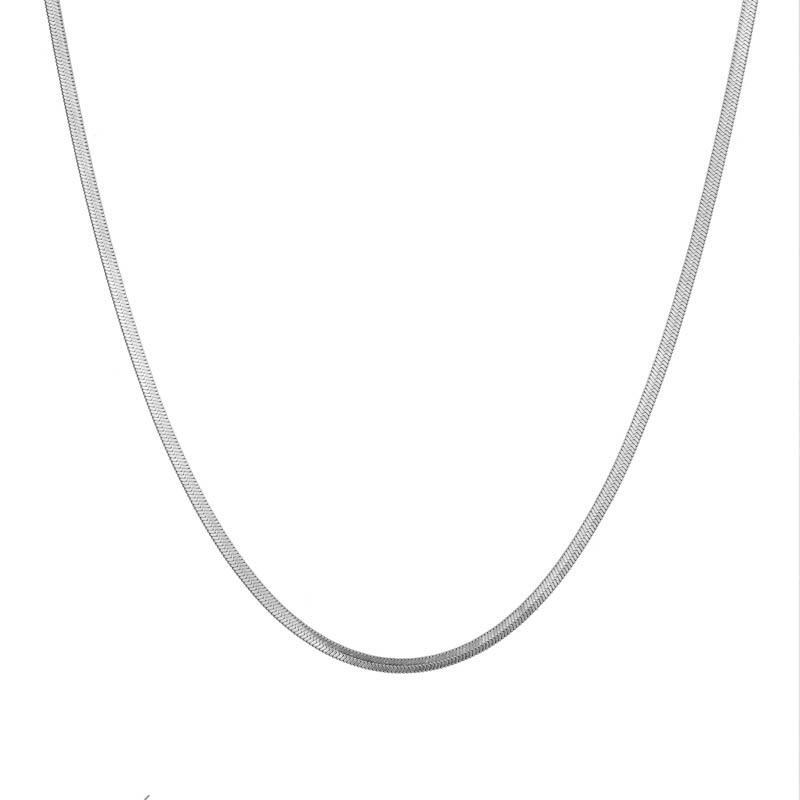 Womens Flat Snake Silver-Tone Necklace  |  Jewelry Accessories Jewelry