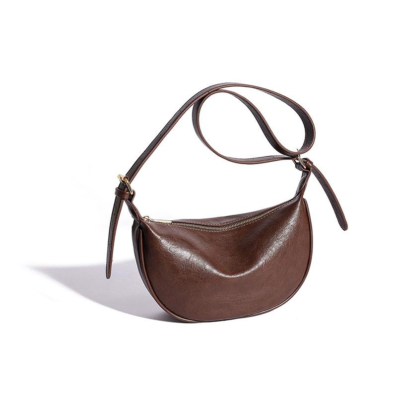 Womens Half Moon Leather Shoulder Bag  |  Handbags Accessories Handbags