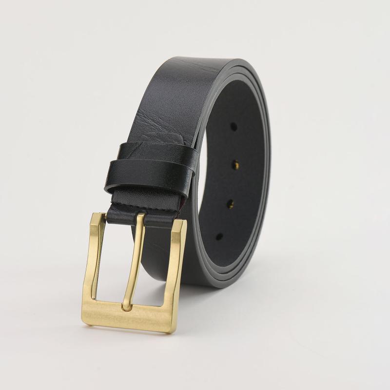 Womens Kylin Leather Skinny Eyelet Belt  |  Leather Belts Accessories BLACK