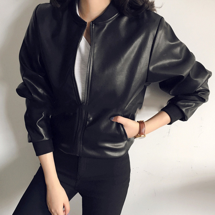 Womens Orten Leather Bomber Jacket  |  Jackets & Coats Clothing BLACK