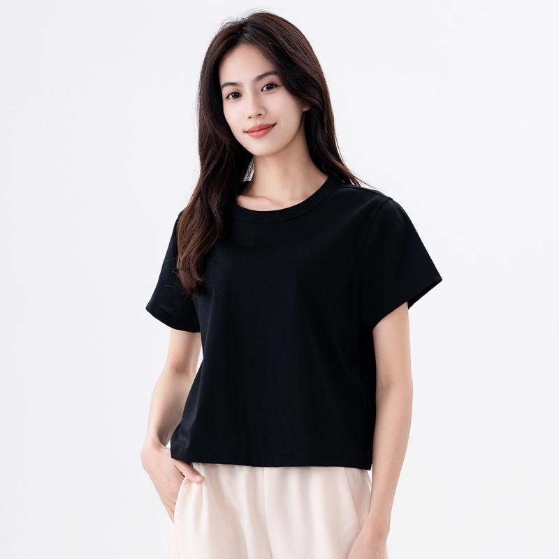 Womens Rue Split Shoulder Crew Neck T-Shirt  |  Basics Basics Basics