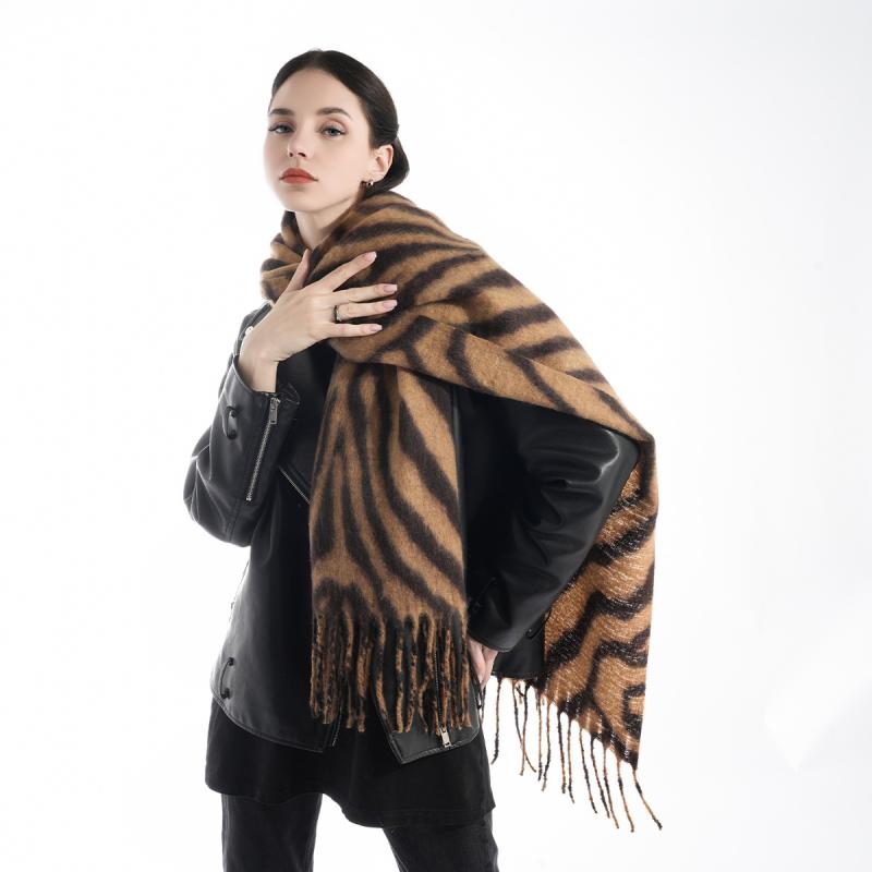 Womens Zoe Oversized Tiger Stripe Cardigan  |  Sweaters Clothing Sugar Brown