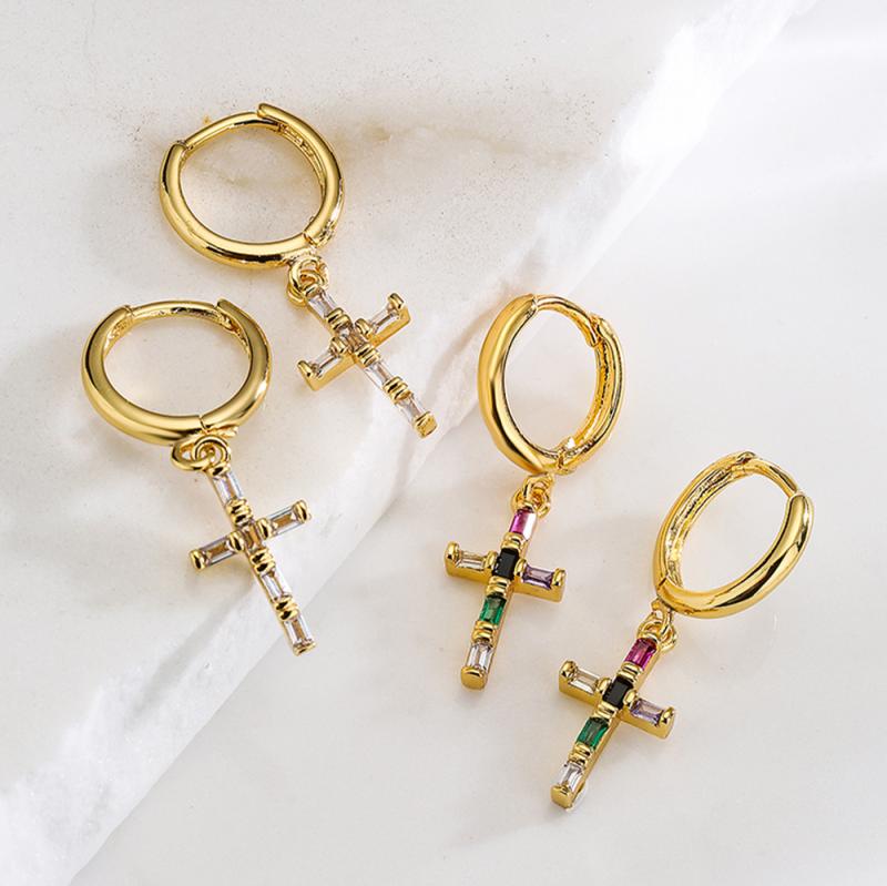 Womens Lyra Cross Hoop Earrings  |  Jewelry Accessories Jewelry