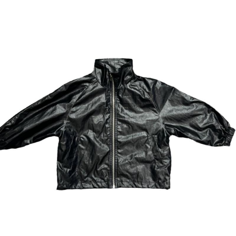 Womens Rowan Funnel Neck Leather Bomber Jacket  |  Jackets & Coats Clothing BLACK